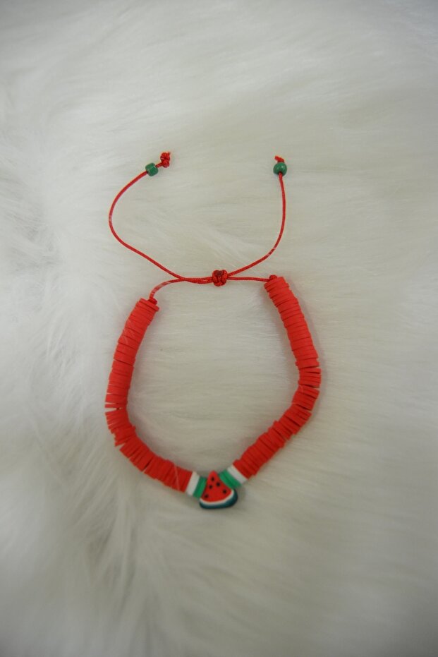 Children's Red Bracelet with Watermelon Figure
