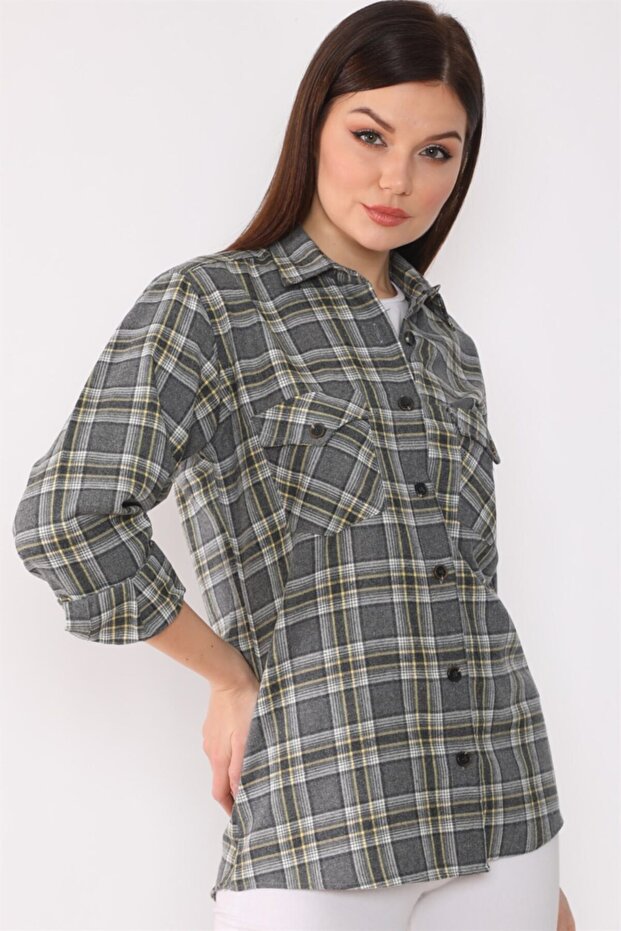 Z6664 Bayan Gömlek-antrasit - 5