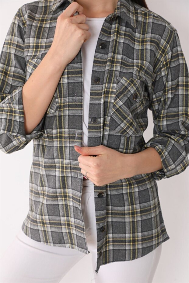 Z6664 Bayan Gömlek-antrasit - 7