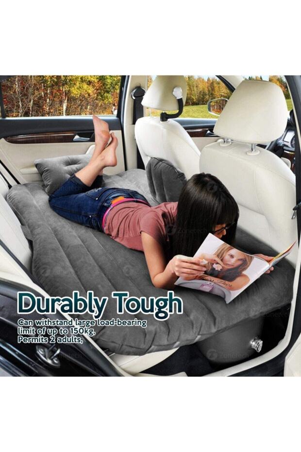 Inflatable Car Seat Bed Black - Inflatable Mattress with Pump Gift for Automobile Back Seat