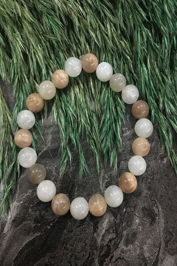 Certified Sunstone - Moonstone Natural Stone Bracelet