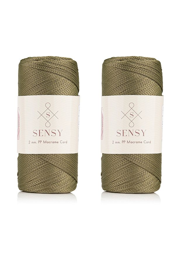 Premium 400 gr Polyester Makrome Ipi 2 Mm 2li Set Haki Makrame Ip Supla Çanta Ipi No:4 - 1
