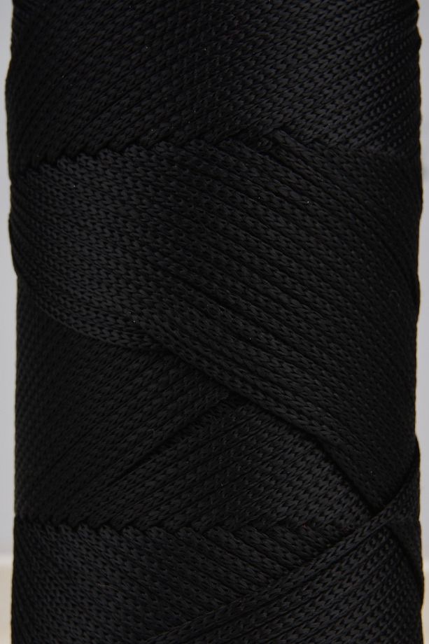 Premium 400 gr Polyester Makrome Ipi 2 Mm 2li Set Siyah Makrame Ip Supla Çanta Ipi No:4 - 3