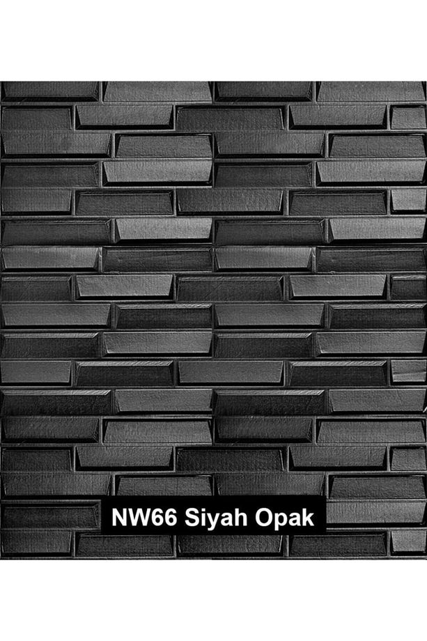 10 Adet Nw66 Siyah Opak Arkası Yapışkanlı Esnek Silinebilir Duvar Paneli Duvar Kağıdı - 3