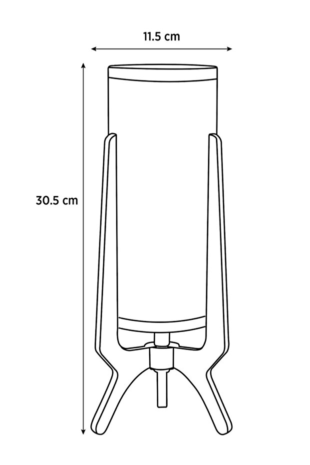 Gece Lambası Ahşap Ayaklı Hasır Basic Line Abajur - 3