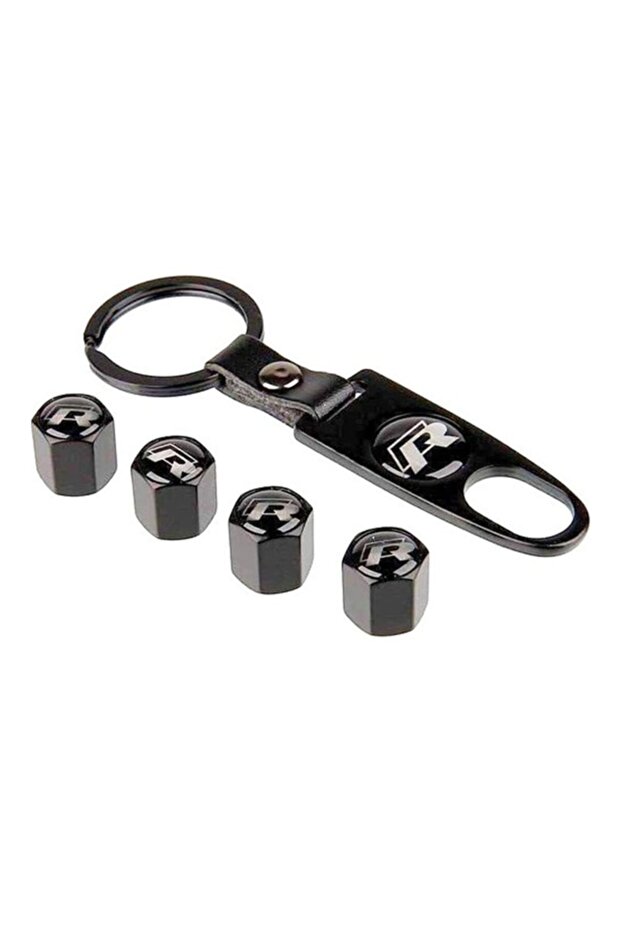 Volkswagen Golf 4 R Logo Stainless Steel Valve Cover and Keychain Set