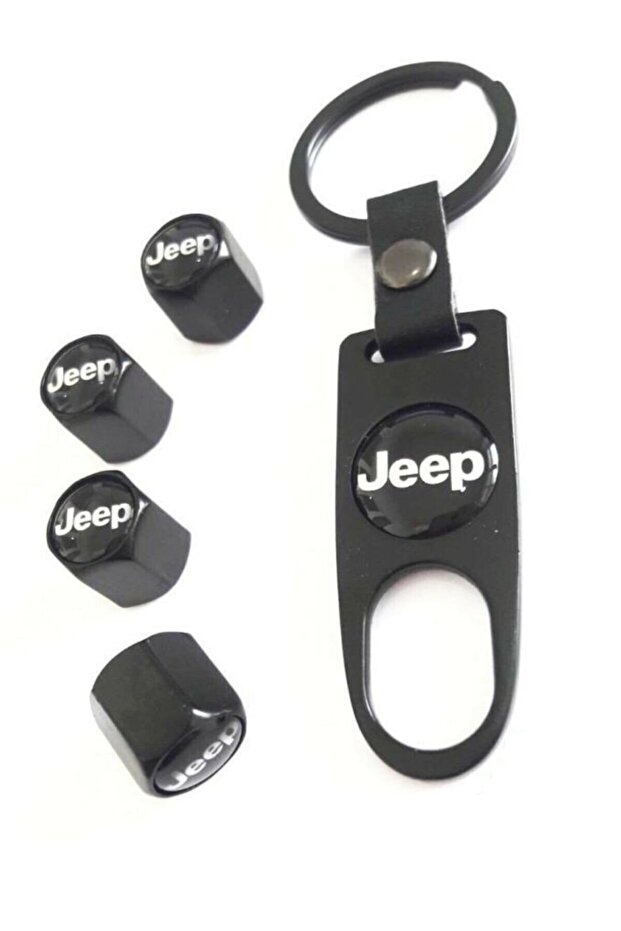 Jeep Cherokee Stainless Steel Valve Cover and Keychain Set
