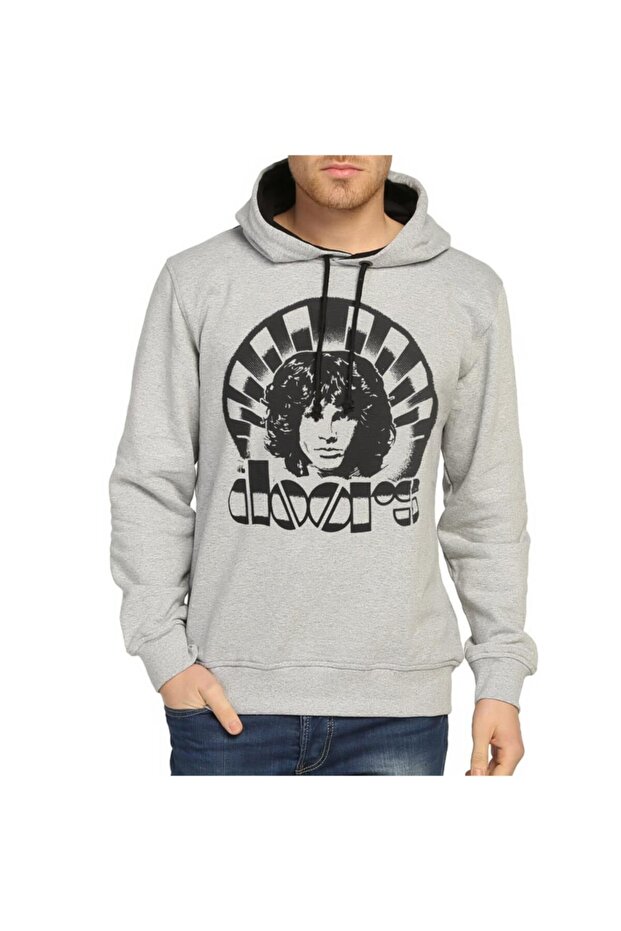 Jim Morrison the Doors Gray Hooded Sweatshirt