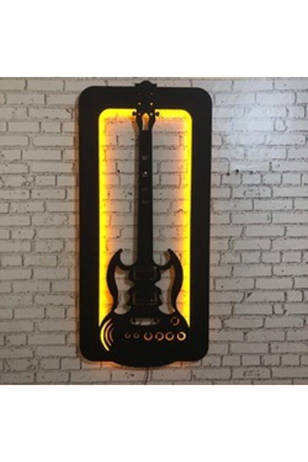 Gitar Ledli Ahşap Tablo - 2