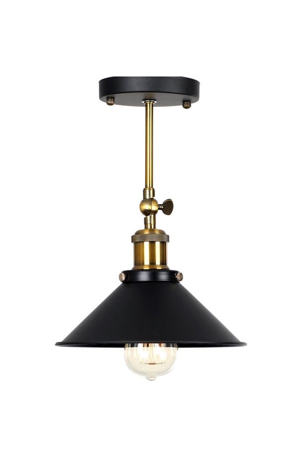 Retro Rustik Eskitme Mafsallı Hareketli Başlık Tavan Avizesi 1xe27 Duy Şapka Çapı:22cm - 1