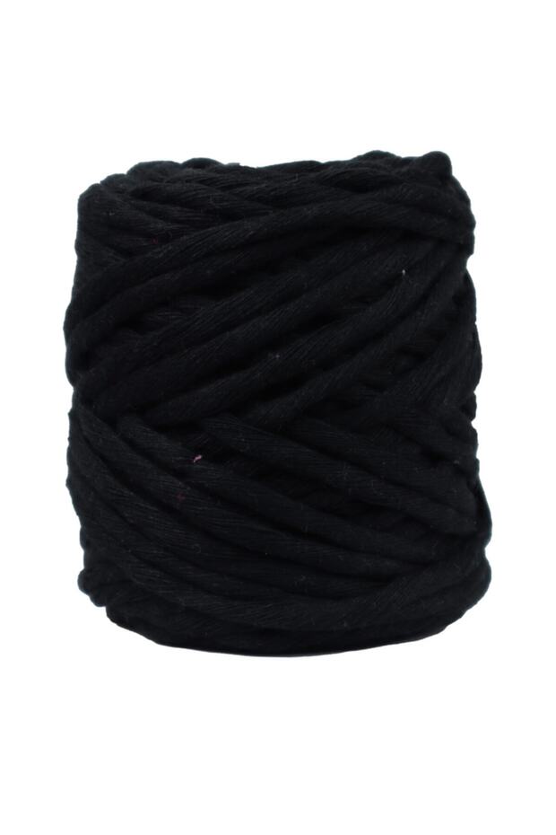 Siyah Tek Burgulu Taranan Pamuk Ip String Makrome Ip //3mm - 3