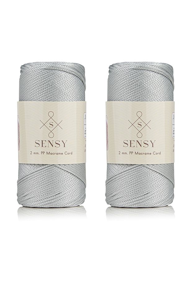 Premium 400 gr Polyester Makrome Ipi 2 Mm 2li Set Açık Gri Makrame Ip Supla Çanta Ipi No:4 - 1