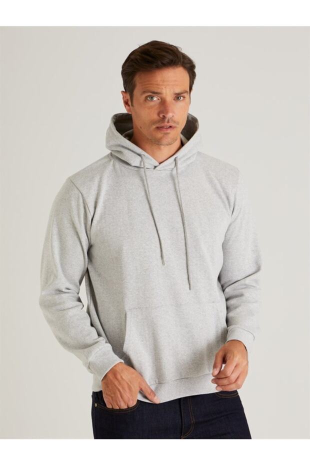 Men's Hooded Sweatshirt Light Gray