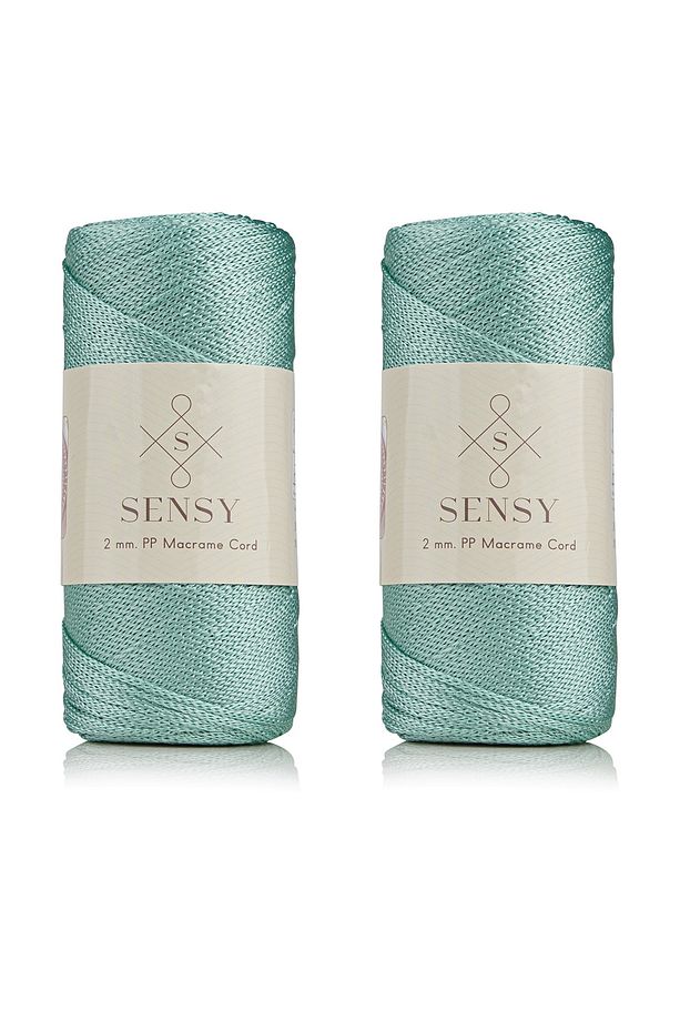Premium 400 gr Polyester Makrome Ipi 2 Mm 2li Set Mint Makrame Ip Supla Çanta Ipi No:4 - 1