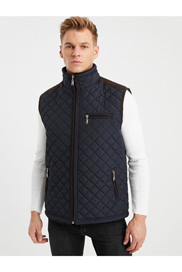 Lacivert Polar Astarlı Kapitone Yelek 4480 - 2