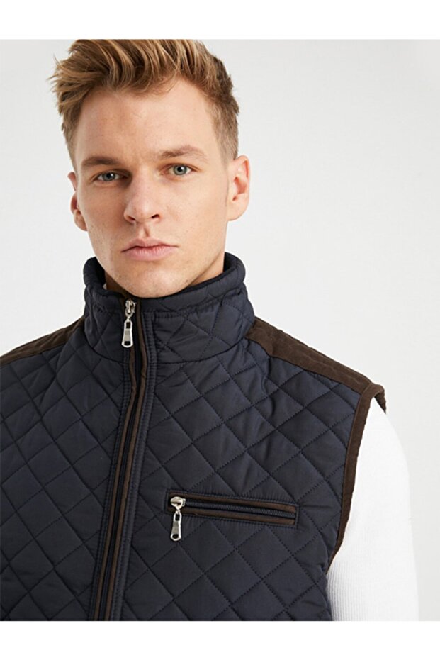 Lacivert Polar Astarlı Kapitone Yelek 4480 - 5