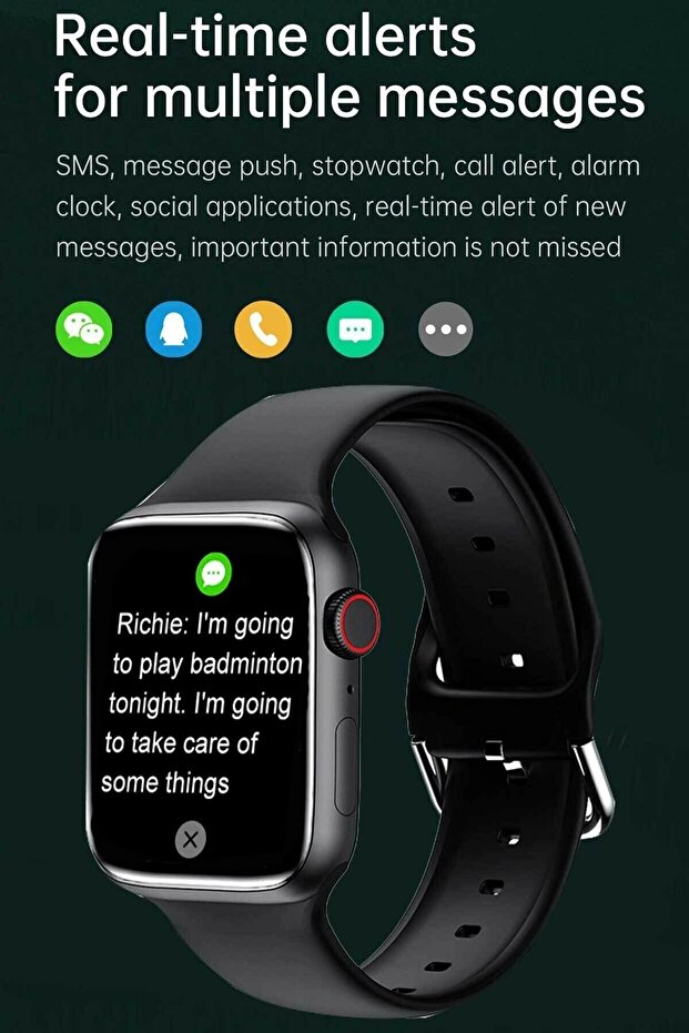 Watch 7 Akıllı Saat Dokunmatik Türkçe Menü Bluetooth Arama Cevaplama Ios Android Uyumlu - 5