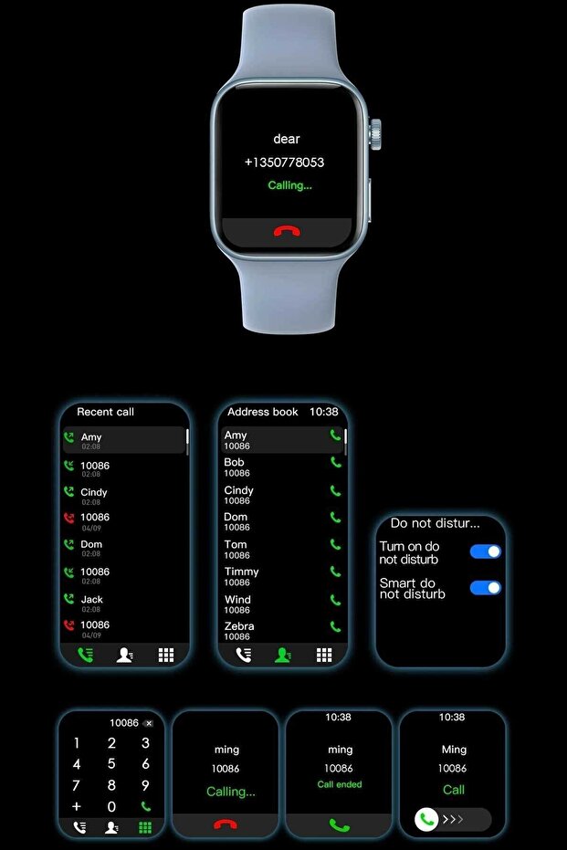 Watch 7 Akıllı Saat Dokunmatik Türkçe Menü Bluetooth Arama Cevaplama Ios Android Uyumlu - 6