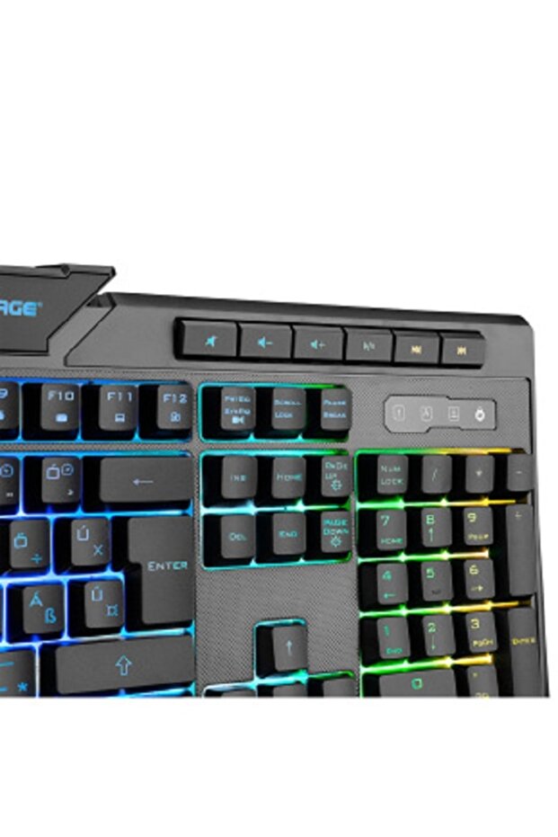 Rapıdo Plus Semi Mechanical Sese Duyarlı Rainbow Işıklı Makrolu Gaming Klavye - 5