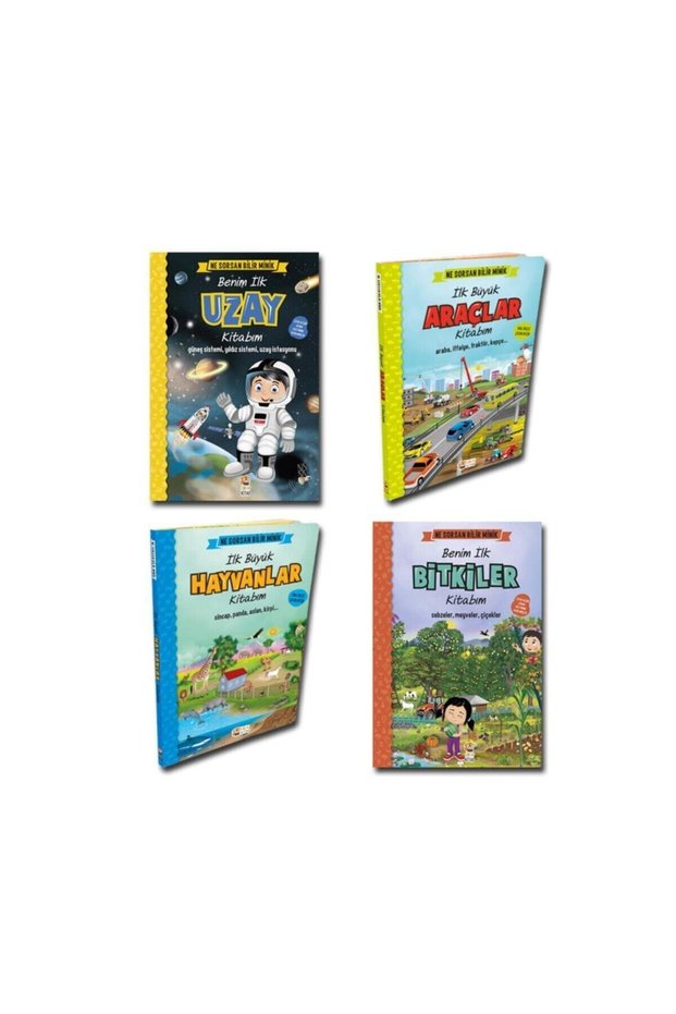 Ne Sorsan Bilir Minik Serisi Ilk Kitaplarım 4 Lü Set Preschool English Supported Program for Ages 2+