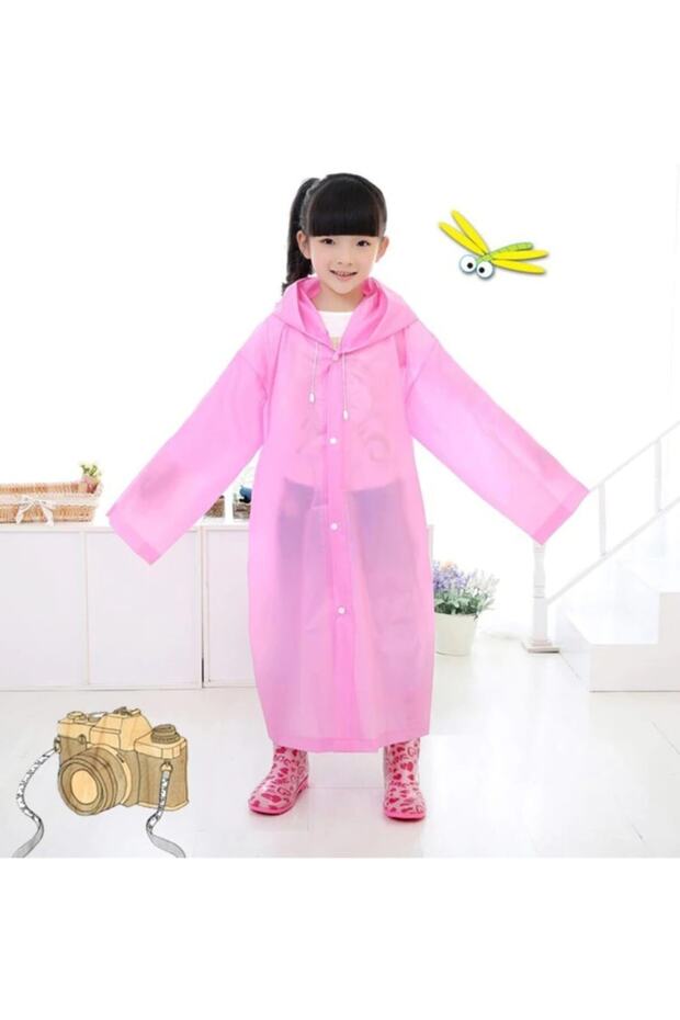 Eva Pink Practical Children's Raincoat Unisex 8-12 Years