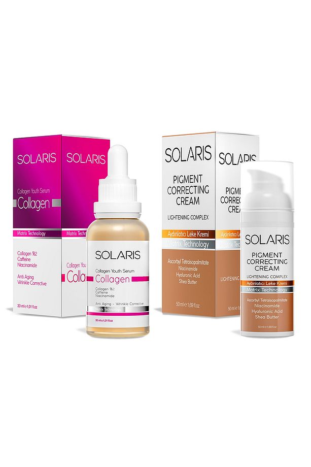 Tüm Cilt Tipleri Için Yaşlanma Karşıtı Kolajen Cilt Serumu 30 ml Ve Aydınlatıcı Leke Kremi 50 ml - 3