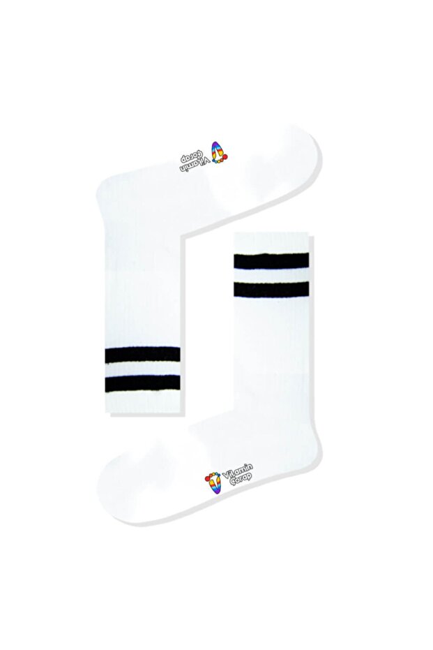 جوارب رياضية بيضاء طويلة - 1