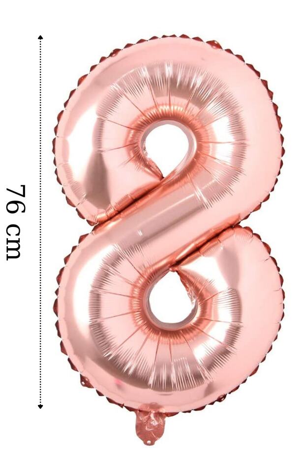 Foil Balloon Number 8 Helium Balloon 76 Cm Rose Color