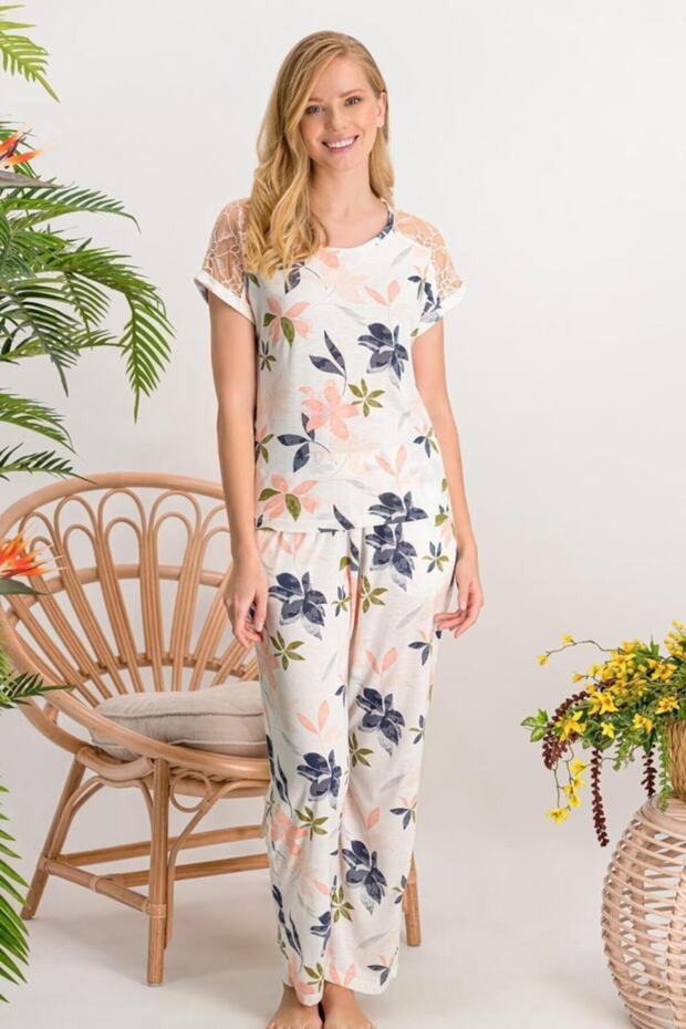 Ženski bež pidžama set - 1