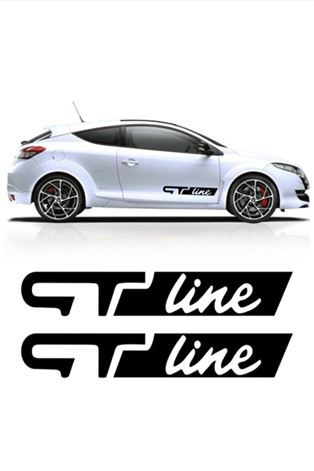 ملصق سيارة أسود GT Line - 40x7 سم، قطعتين