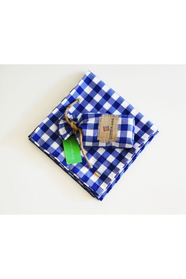 مفرش طاولة أزرق مربعات - 3