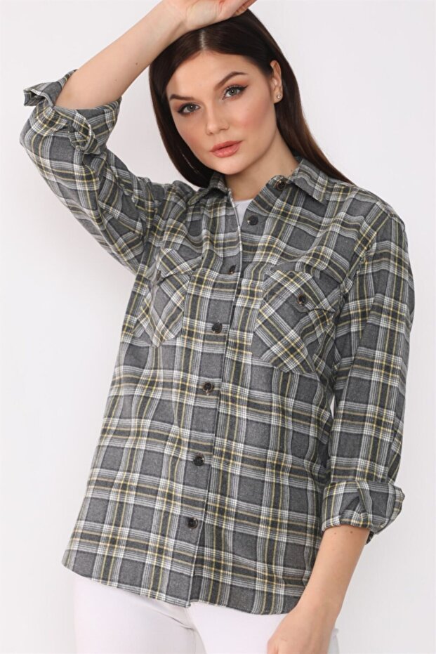 Z6664 Bayan Gömlek-antrasit - 6