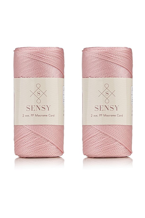 Premium 400 gr Polyester Makrome Ipi 2 Mm 2li Set Pembe Makrame Ip Supla Çanta Ipi No:4 - 1