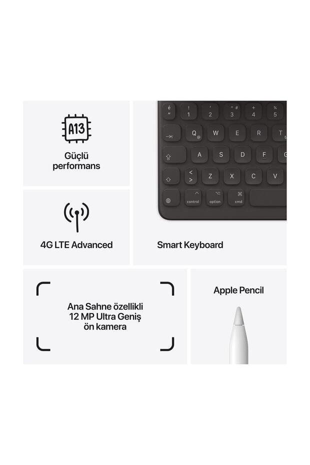 iPad 9. Nesil 256 GB 10.2" Wi-Fi+Cellular Gümüş Tablet (Apple Türkiye Garantili) MK4H3TU/A - 8