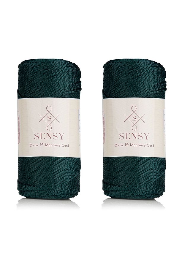 Premium 400gr Polyester Makrome Ipi 2 Mm 2li Set Yeşil Makrame Ip Supla Çanta Ipi No:4 - 1