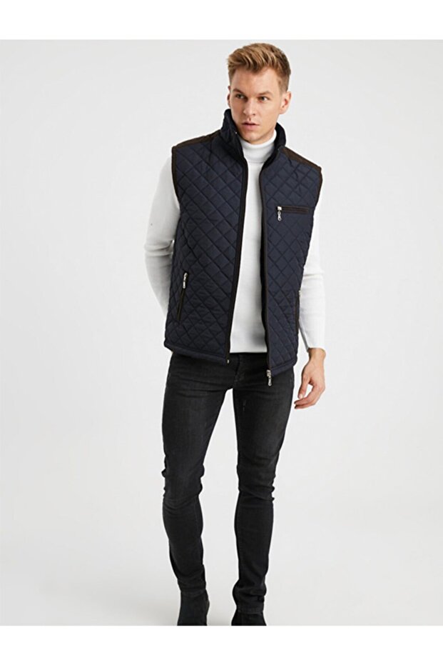 Lacivert Polar Astarlı Kapitone Yelek 4480 - 3