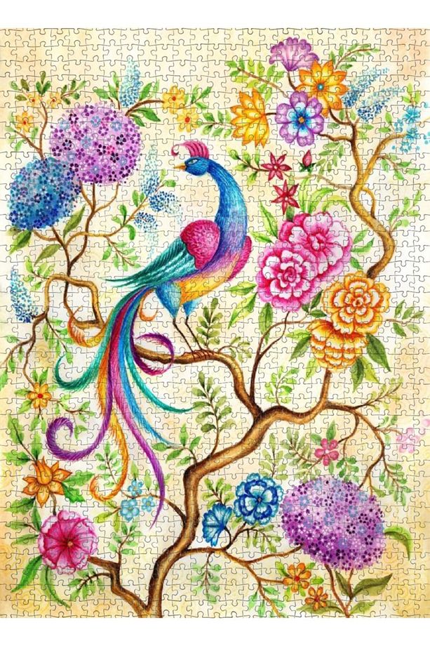 Nova Peri Bahçesinde Mutluluk Kuşu Puzzle - 1000 Parçalık - 5