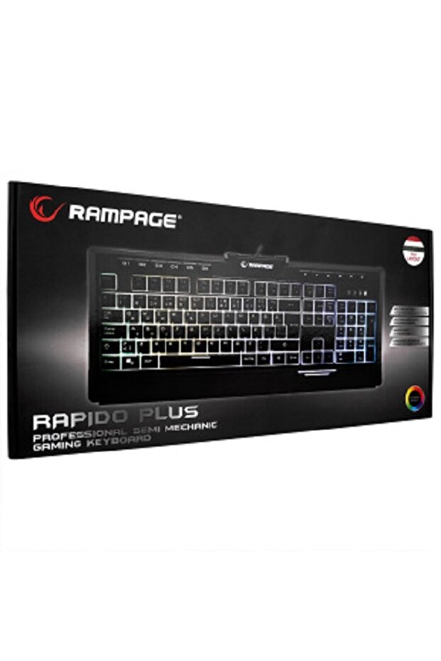 Rapıdo Plus Semi Mechanical Sese Duyarlı Rainbow Işıklı Makrolu Gaming Klavye - 6