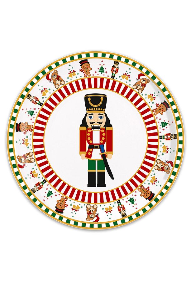 Yılbaşı Xmas Wonderland Kurşun Asker Nutcracker Porselen Tabak 23 Cm - 1
