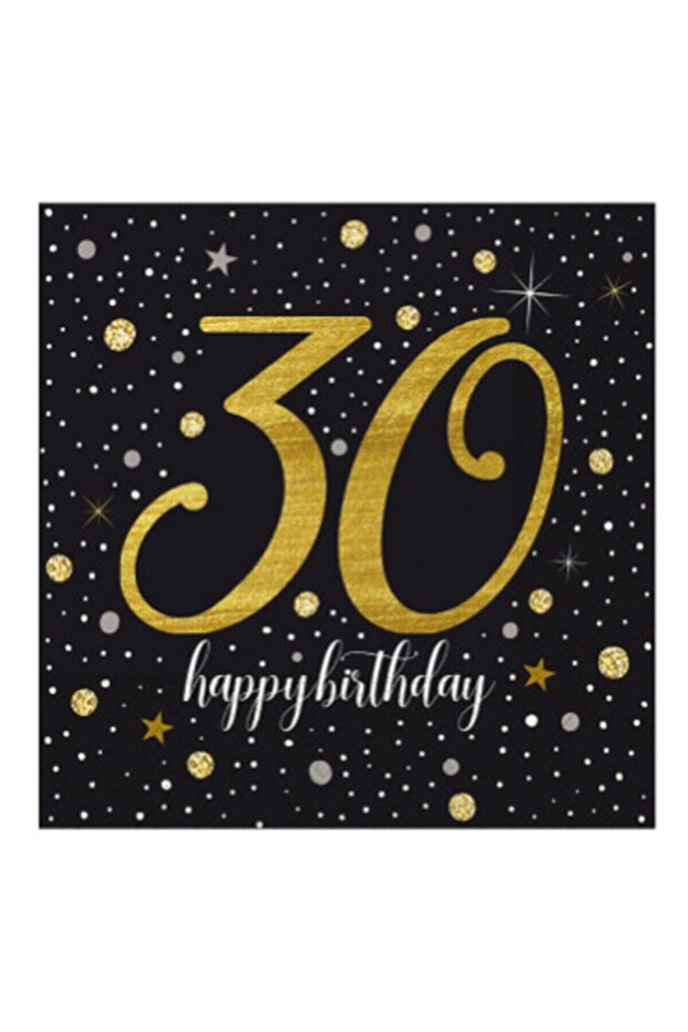Glittering Birthday 30 Year Old Paper Napkin 20 Pieces 33x33 Cm