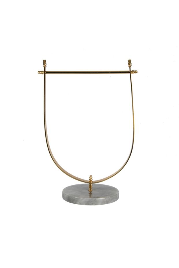Gray Marble Brass Hand Towel Holder