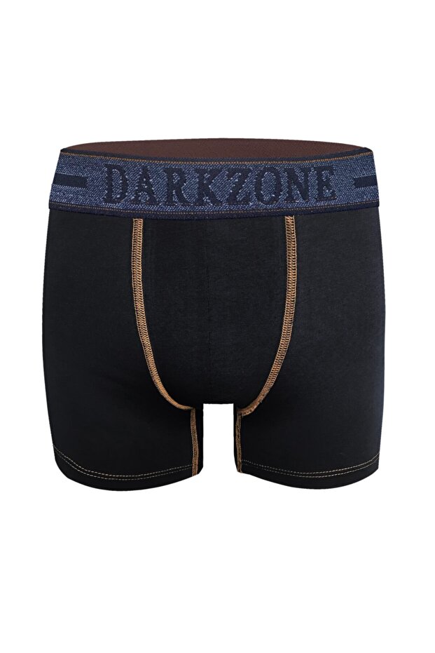 Denim Pattern Elastic Black Men's Boxers - 1