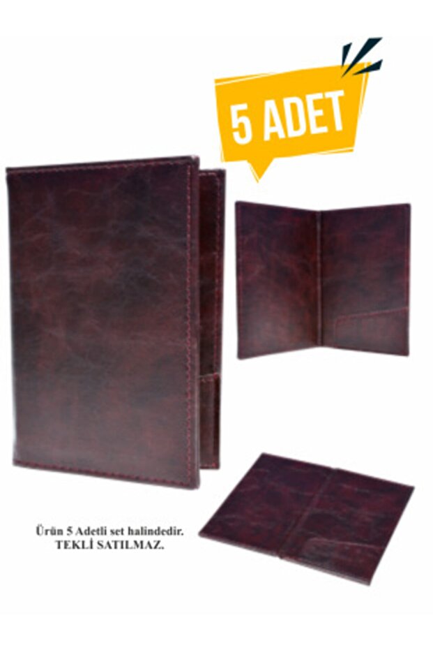 بساط مكتب كلاسيكي من الجلد الصناعي مقاس 14 × 20 بني ريفي (مجموعة من 5 قطع)