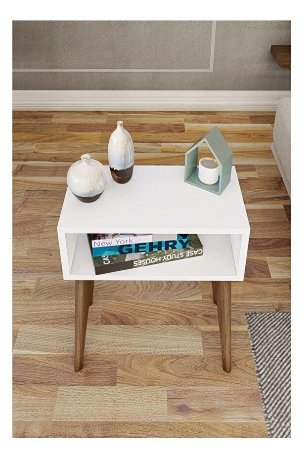 Beyaz Başucu Komodin - 4