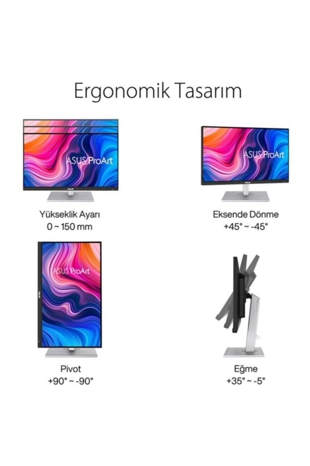 Proart Pa279cv 27" 5ms 4k Hdr 3840x2160 Dp/hdmı/type-c Mm Pıvot Ips Led Monıtor - 2