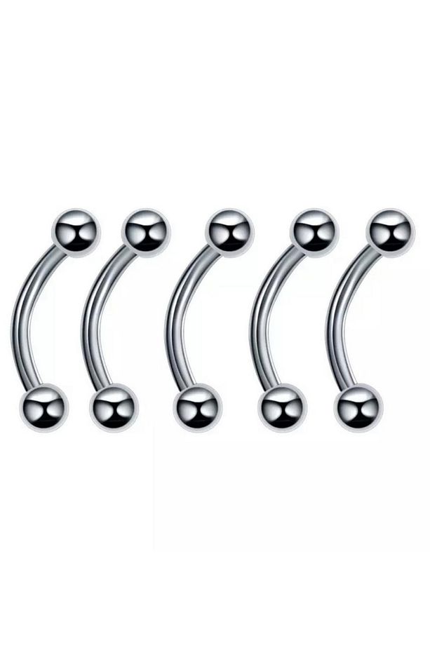 Unisex Gümüş Cerrahi Çelik 5'li Set Kaş Ve Rook Piercing - 1