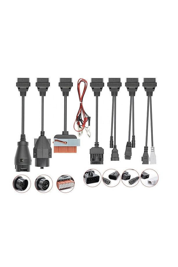8 Parça Binek Araç Kablo Seti (UNİVERSAL OBD2) Delphi, Autocom, Wurth, Launch Uyumlu - 1