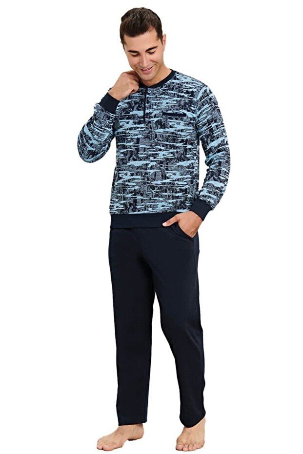 Erkek Pijama Takımı Uzun Kol 18-265 - 1