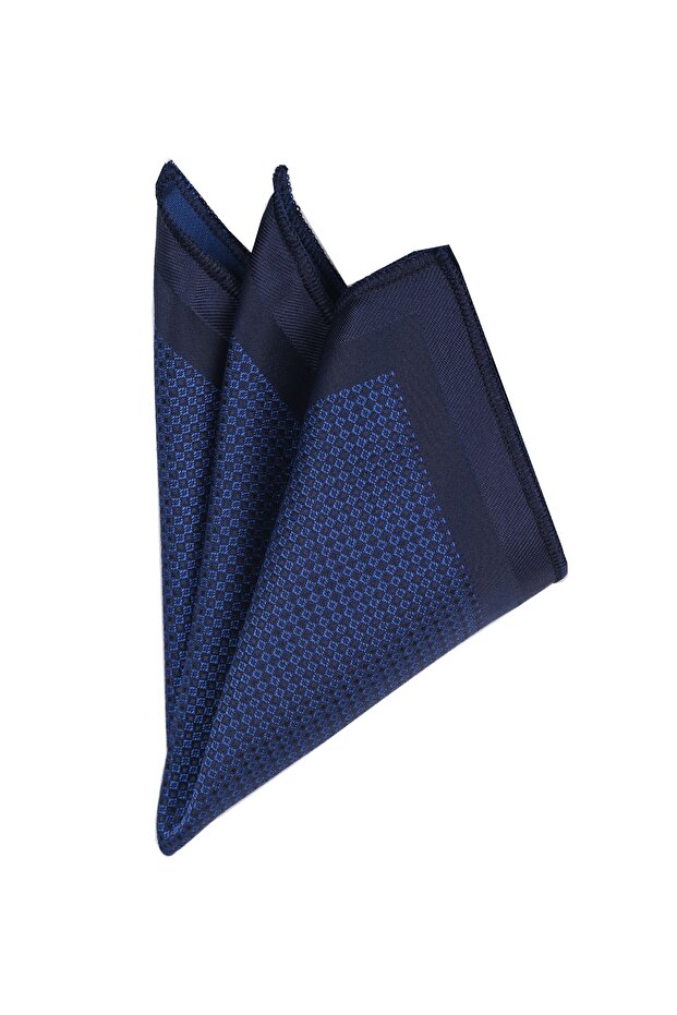 Patterned Navy Collar Handkerchief - 1