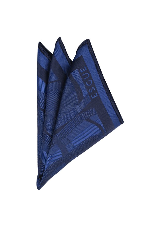 Patterned Navy Collar Handkerchief - 1